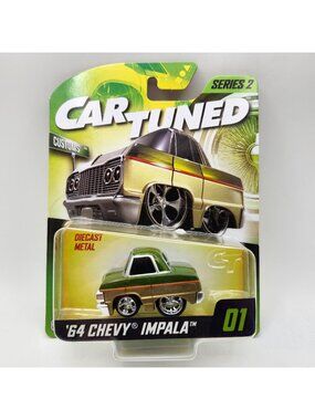 MGA CarTuned 2024 Series 2 No 01 64 Chevy Impala Customs Green Champagne